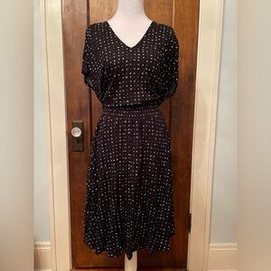 Universal Standard Minetta Liquid Jersey Dress Black Print Size S 14-16 Pockets